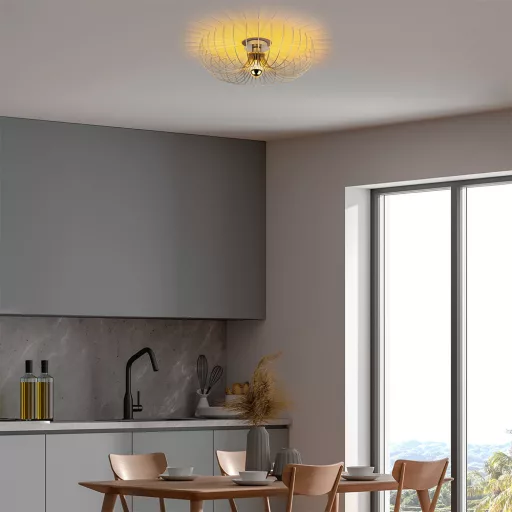 Moderní zlatá kovová stropní lampa