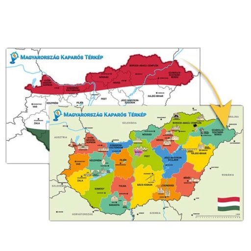 Škrabací mapa Maďarska