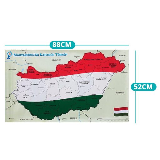 Škrabací mapa Maďarska