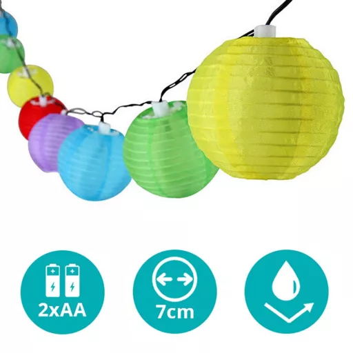 Party lampiony, 10 LED, na baterie
