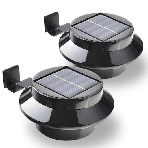 Solární lampa, 2 ks - černá