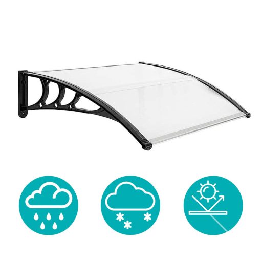 Plastová vchodová stříška ve více velikostech a barvách - 120x90 cm, černá