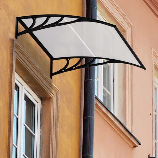 Plastová vchodová stříška ve více velikostech a barvách - 120x90 cm, černá