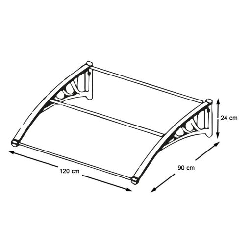 Plastová vchodová stříška ve více velikostech a barvách - 120x90 cm, bílá