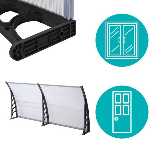 Plastová vchodová stříška ve více velikostech a barvách - 240x90 cm, černá