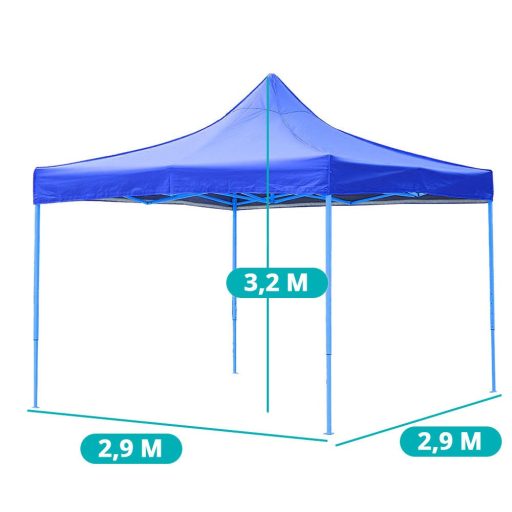 Skládací zahradní pavilon - různé typy - 2,9x2,9m - modrá - pavilon