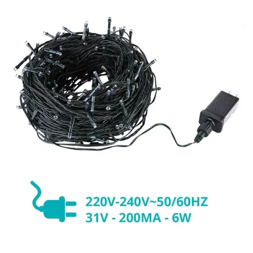 LED řetězová světla v různých velikostech a barvách - 120 LED - teplá bílá