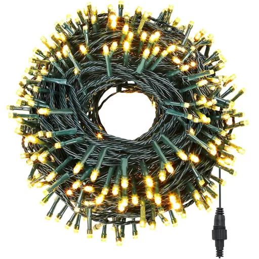 LED řetězová světla v různých velikostech a barvách - 240 LED - teplá bílá