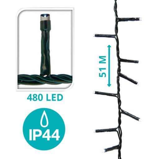 LED světelný řetěz s možností výběru velikosti a barvy - 480 LED, barevná