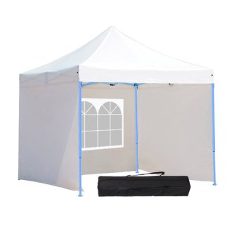   Skládací zahradní pavilon - různé typy - 2,9x2,9m - bílá - pavilon+boční stěna+přenosná taška