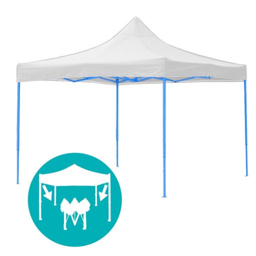 Skládací zahradní pavilon - různé typy - 2,9x2,9m - bílá - pavilon+boční stěna+přenosná taška