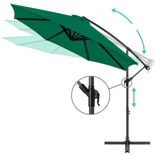 Závěsný slunečník 2,7 m, Zelený