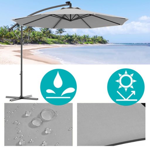 Závěsný deštník 2,8 m, šedý