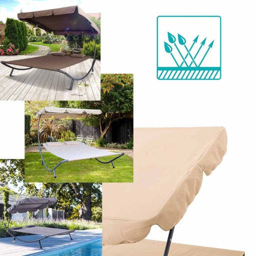 Lehátko pro dvě osoby se stříškou - béžová