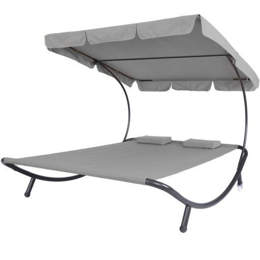 Lehátko pro dvě osoby se stříškou - šedá