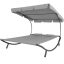 Lehátko pro dvě osoby se stříškou - šedá