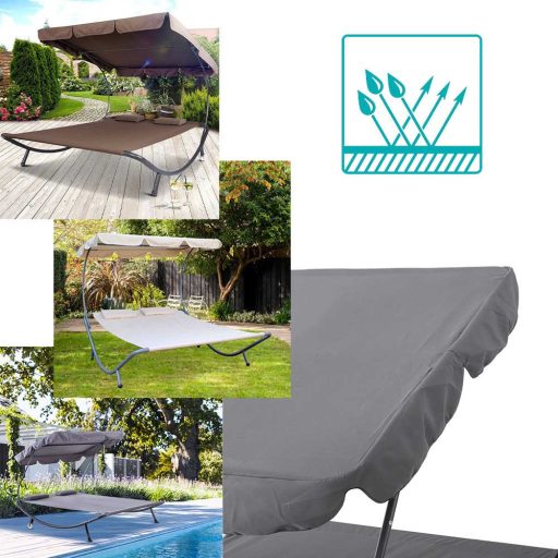 Lehátko pro dvě osoby se stříškou - šedá