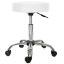 Kosmetická židle na kolečkách, výškově nastavitelná - bílá