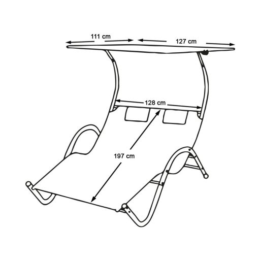 Lehátko DELUX pro 2 osoby ve 3 barvách - béžová