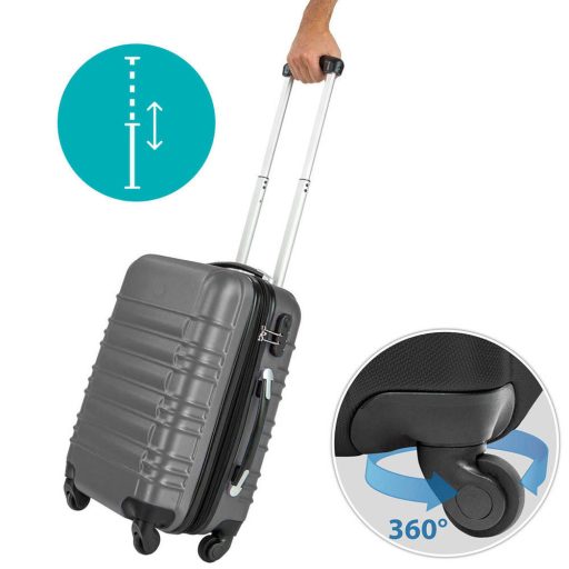 4 kusová sada pevnostěnných kufrů, ve 4 barvách - šedá