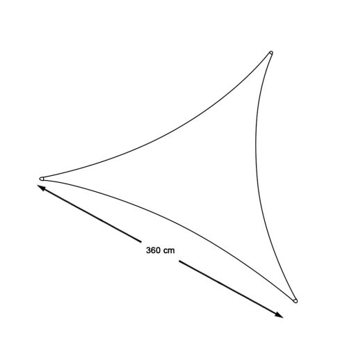 Sluneční plachta trojúhelníková, 3,6 m, polyester, šedá