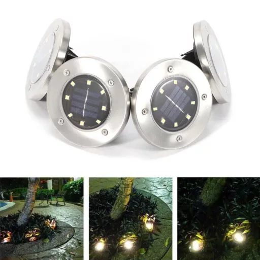 Solární venkovní vestavěná lampa, 4ks