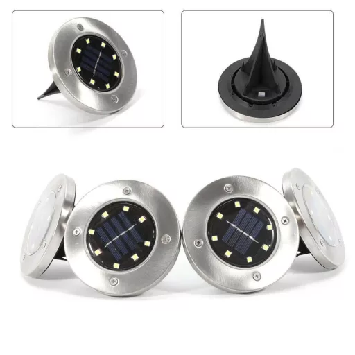Solární venkovní vestavěná lampa, 4ks
