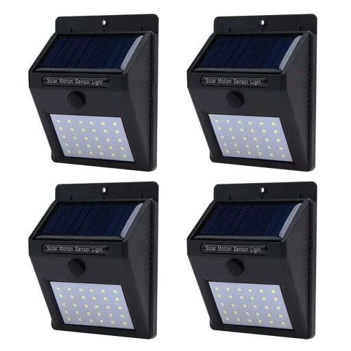 Solární lampa na zeď - 4ks