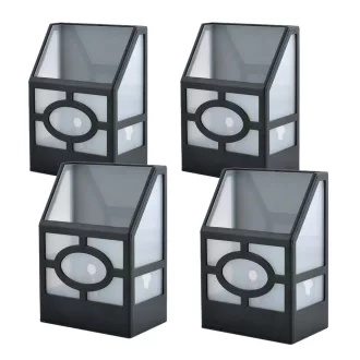 Venkovní černá solární lampa, 4 ks