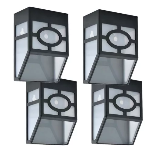 Venkovní černá solární lampa, 4 ks