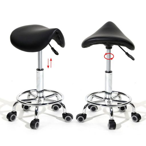 Kosmetická sedlová židle na kolečkách - černá