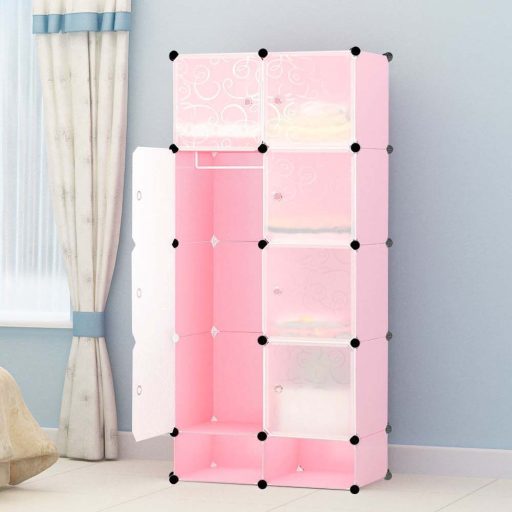 Plastová skládací skříň - růžová