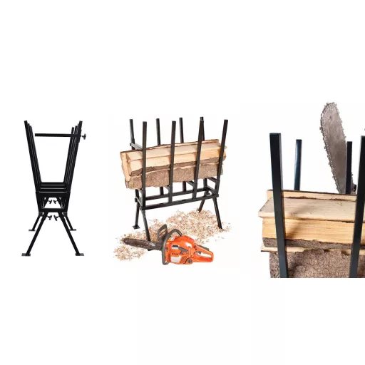 Kovový stojan na řezání dřeva