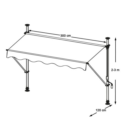 Výsuvná markýza ve více velikostech a barvách - béžová, 300x120cm