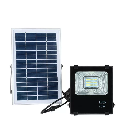 LED reflektor se solárním panelem - 20 W