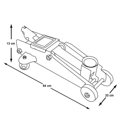 Pojízdný hydraulický zvedák, 2T