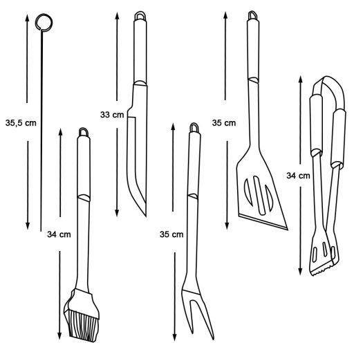 Sada 9 kusů grilovacího nářadí v tašce