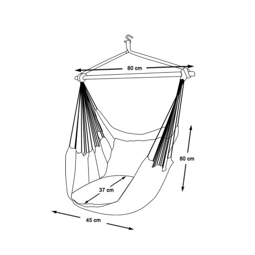 Závěsné houpací křeslo s polštářem - modré