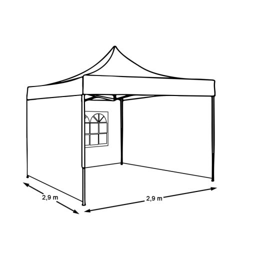 Střešní plachta k altánku ve více typech - 2,9x2,9 metrová střešní plachta a plachta boční stěny