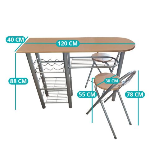 Kuchyňská sada se 2 židlemi a stolem