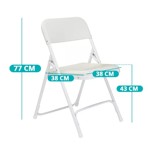  Skládací čalouněné židle, 4 ks, bílé