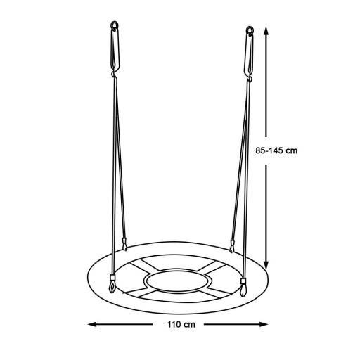 Závěsná houpačka ve tvaru kruhu, 110 cm - modrá, bez stanu