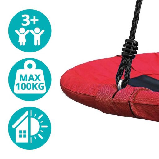 Závěsná houpačka ve tvaru kruhu, 110 cm - červená, bez stanu