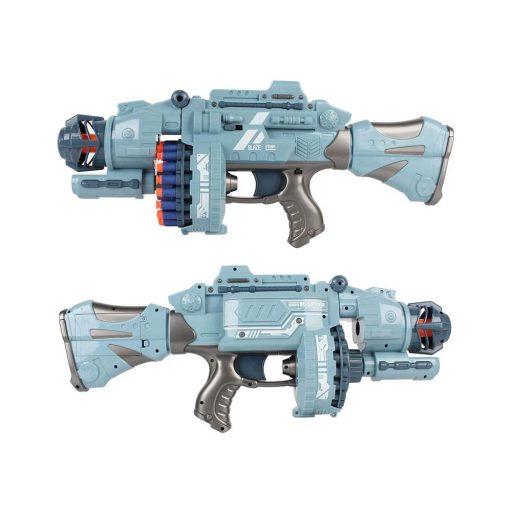 Dětská pistole se zvukem, ve 2 barvách, se sadou projektilů navíc - šedá