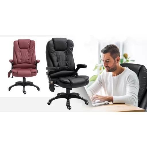 Kancelářské křeslo s masážní funkcí ve 2 barvách - černé
