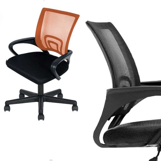 Kancelářská otočná židle s područkami ve více barvách - oranžová