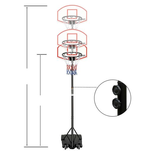  Mobilní basketbalový koš s nastavitelnou výškou