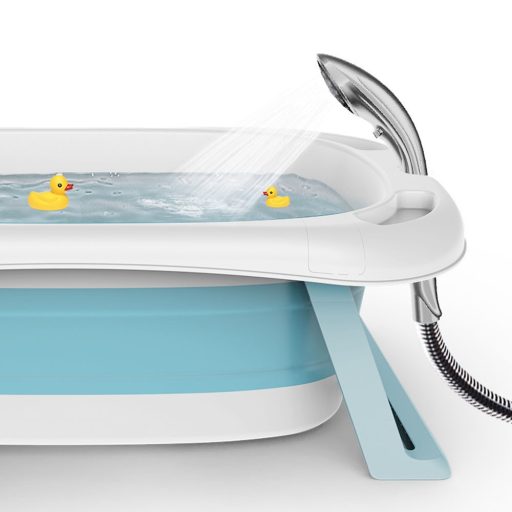 Skládací dětská vanička se sítí, ve více barvách-modrá