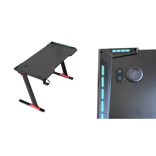 Profesionální herní stůl s uhlíkovým povlakem a LED osvětlením