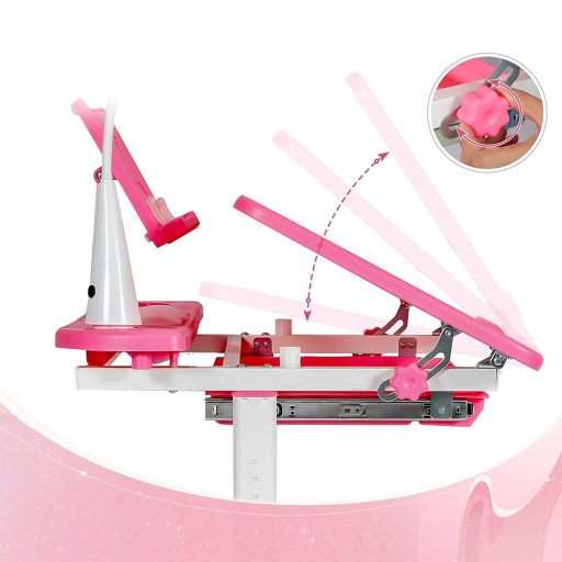 Multifunkční dětský psací stůl s nastavitelnou výškou-růžový